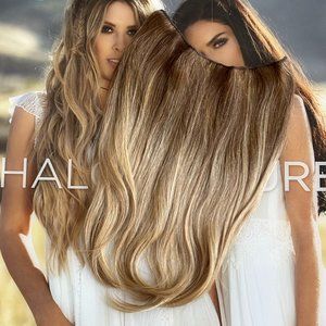 HaloCouture New 18" Layered Halo Remy Human Hair Extension B116 Blonde Balayage